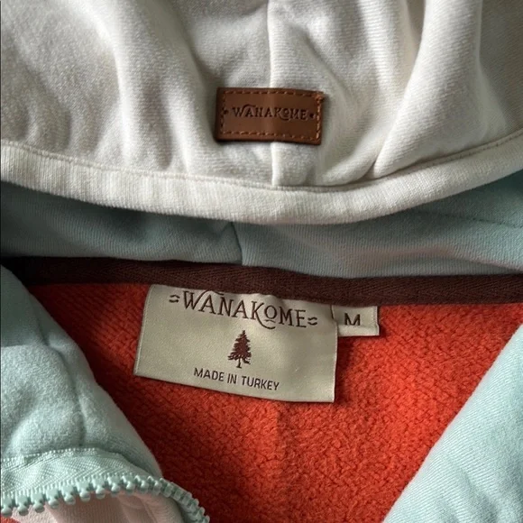 Wanakome Colorblock Hoodie - Coral, Mint, Cream - Picture 2 of 6